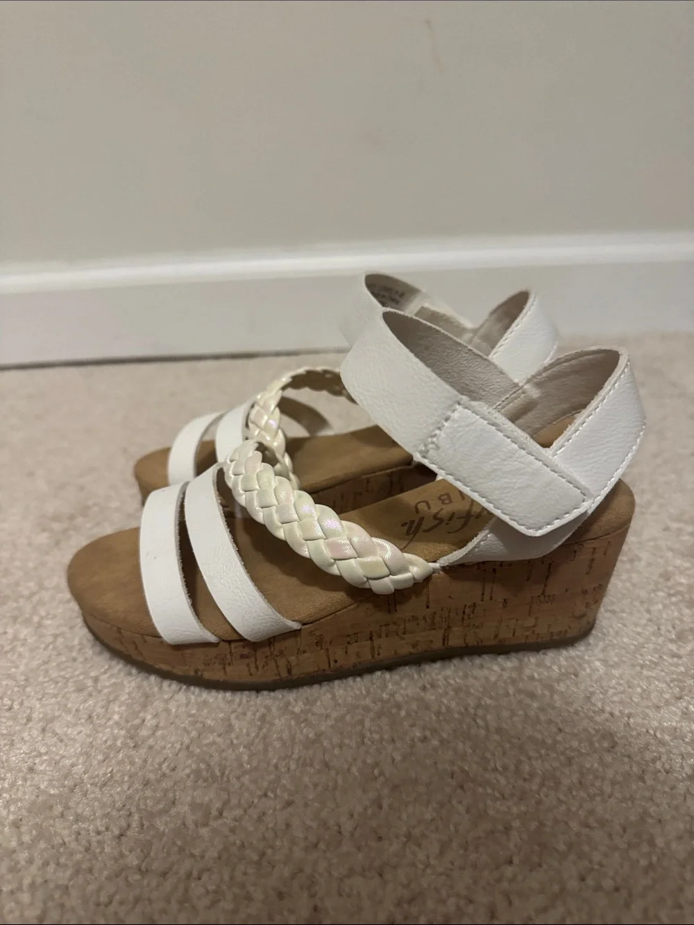 Blowfish Malibu White Braided Strap Girls' Sandals